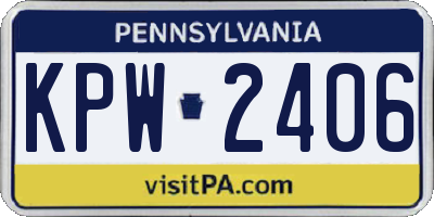 PA license plate KPW2406