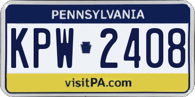 PA license plate KPW2408