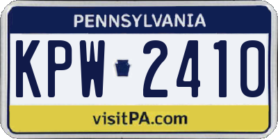 PA license plate KPW2410