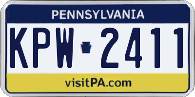 PA license plate KPW2411