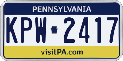 PA license plate KPW2417