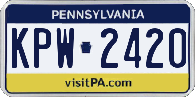 PA license plate KPW2420