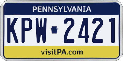 PA license plate KPW2421