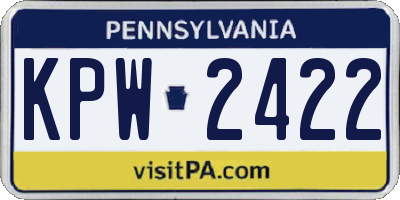 PA license plate KPW2422
