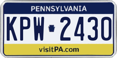 PA license plate KPW2430