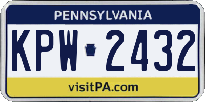 PA license plate KPW2432