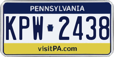 PA license plate KPW2438