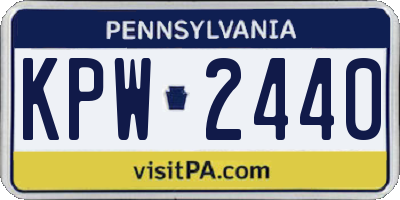 PA license plate KPW2440