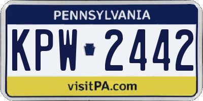 PA license plate KPW2442