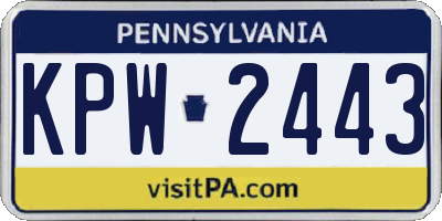 PA license plate KPW2443