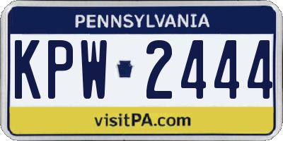 PA license plate KPW2444