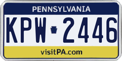 PA license plate KPW2446
