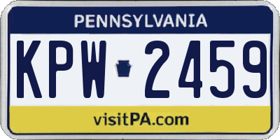 PA license plate KPW2459