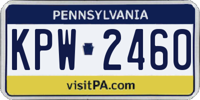 PA license plate KPW2460