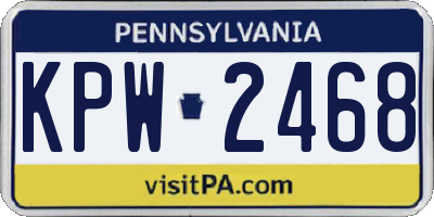 PA license plate KPW2468