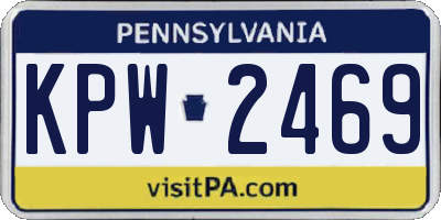 PA license plate KPW2469