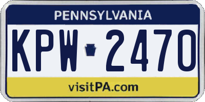 PA license plate KPW2470