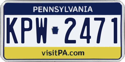 PA license plate KPW2471