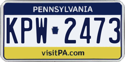 PA license plate KPW2473