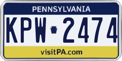 PA license plate KPW2474