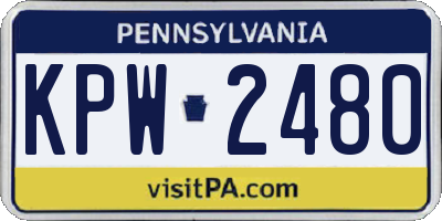 PA license plate KPW2480