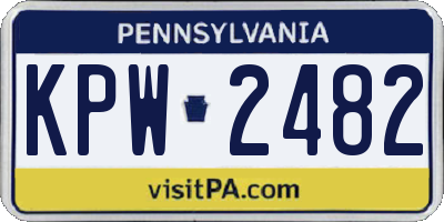 PA license plate KPW2482