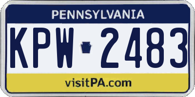 PA license plate KPW2483