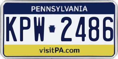 PA license plate KPW2486