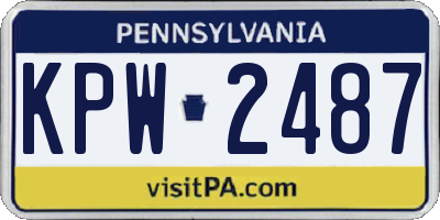 PA license plate KPW2487
