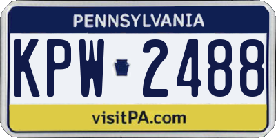 PA license plate KPW2488