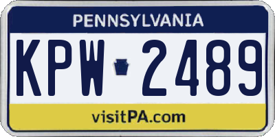 PA license plate KPW2489