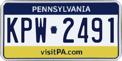 PA license plate KPW2491