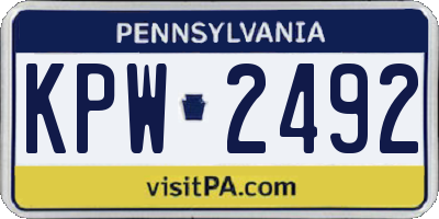 PA license plate KPW2492