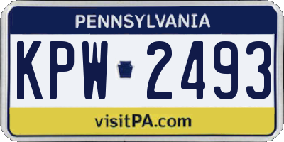 PA license plate KPW2493