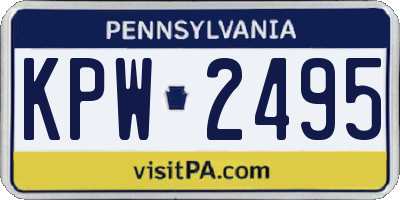 PA license plate KPW2495