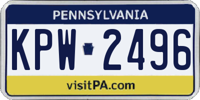 PA license plate KPW2496
