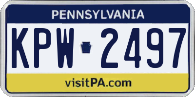 PA license plate KPW2497