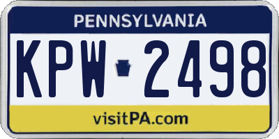 PA license plate KPW2498