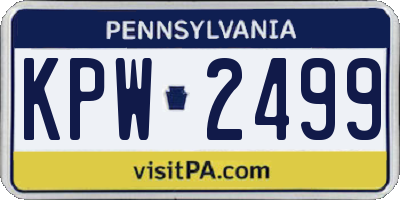PA license plate KPW2499