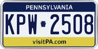 PA license plate KPW2508