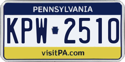 PA license plate KPW2510
