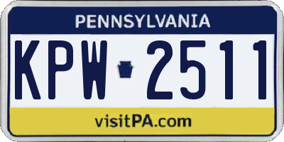 PA license plate KPW2511