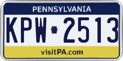 PA license plate KPW2513