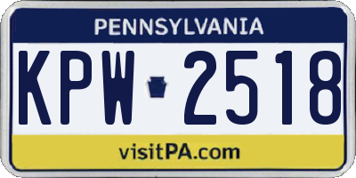 PA license plate KPW2518