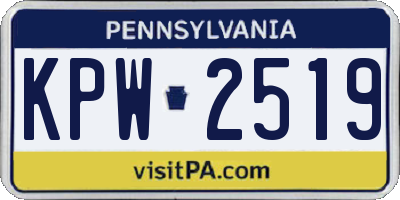 PA license plate KPW2519