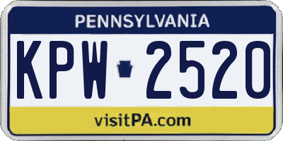 PA license plate KPW2520