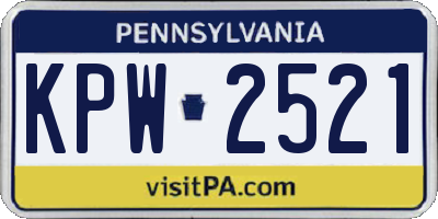 PA license plate KPW2521