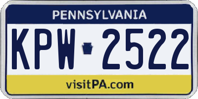 PA license plate KPW2522