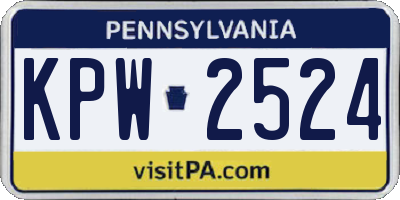 PA license plate KPW2524