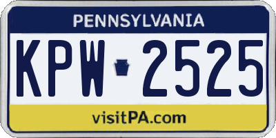 PA license plate KPW2525